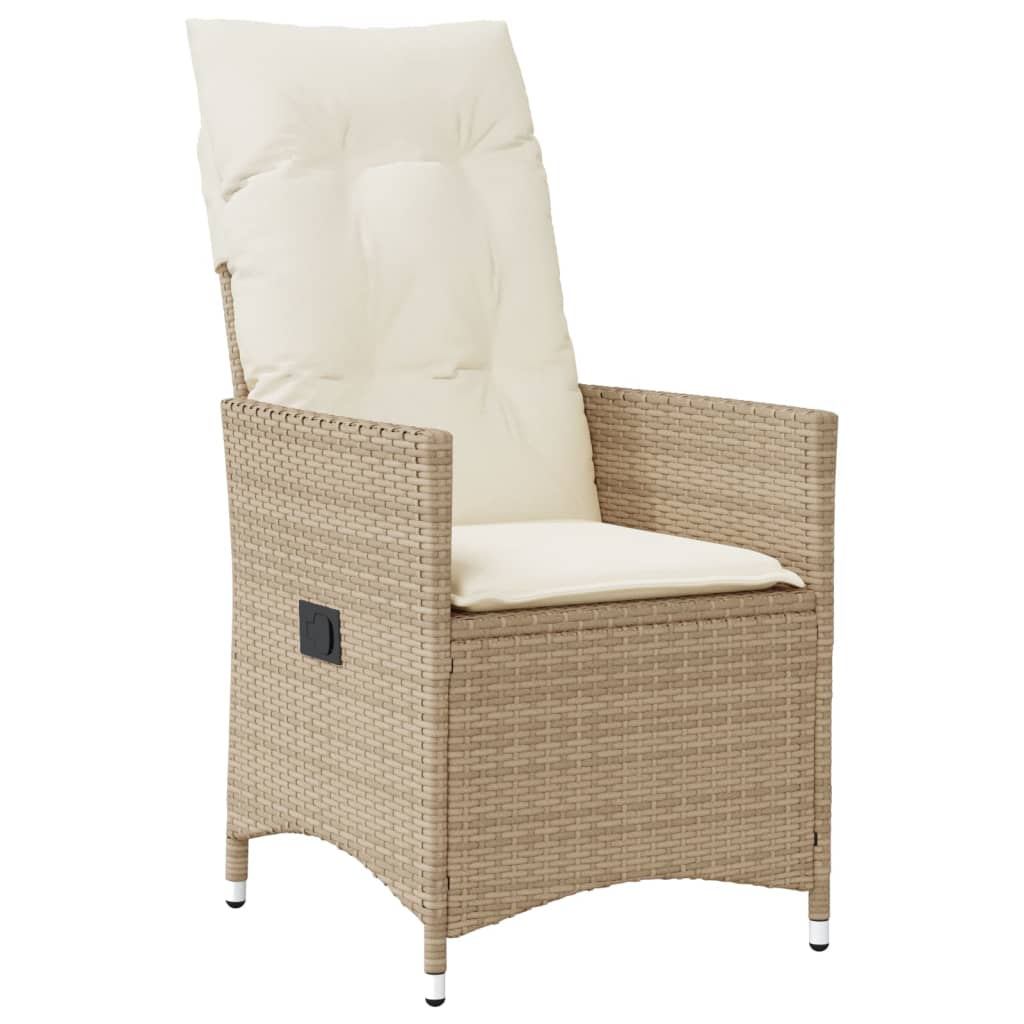 7-dijelni vrtni blagovaonski set od poliratana s jastucima bež 150 x 90 x 75 cm