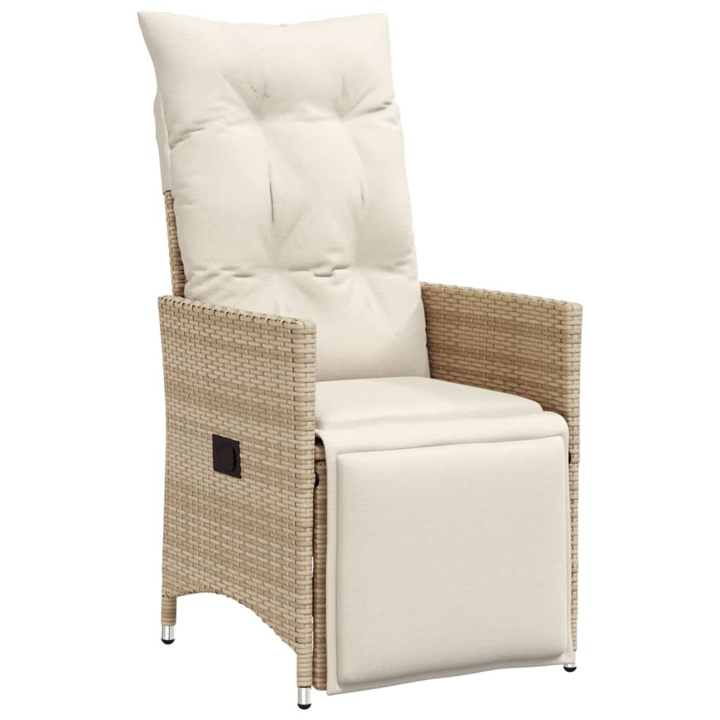 7-dijelni vrtni blagovaonski set od poliratana s jastucima bež 150 x 90 x 75 cm