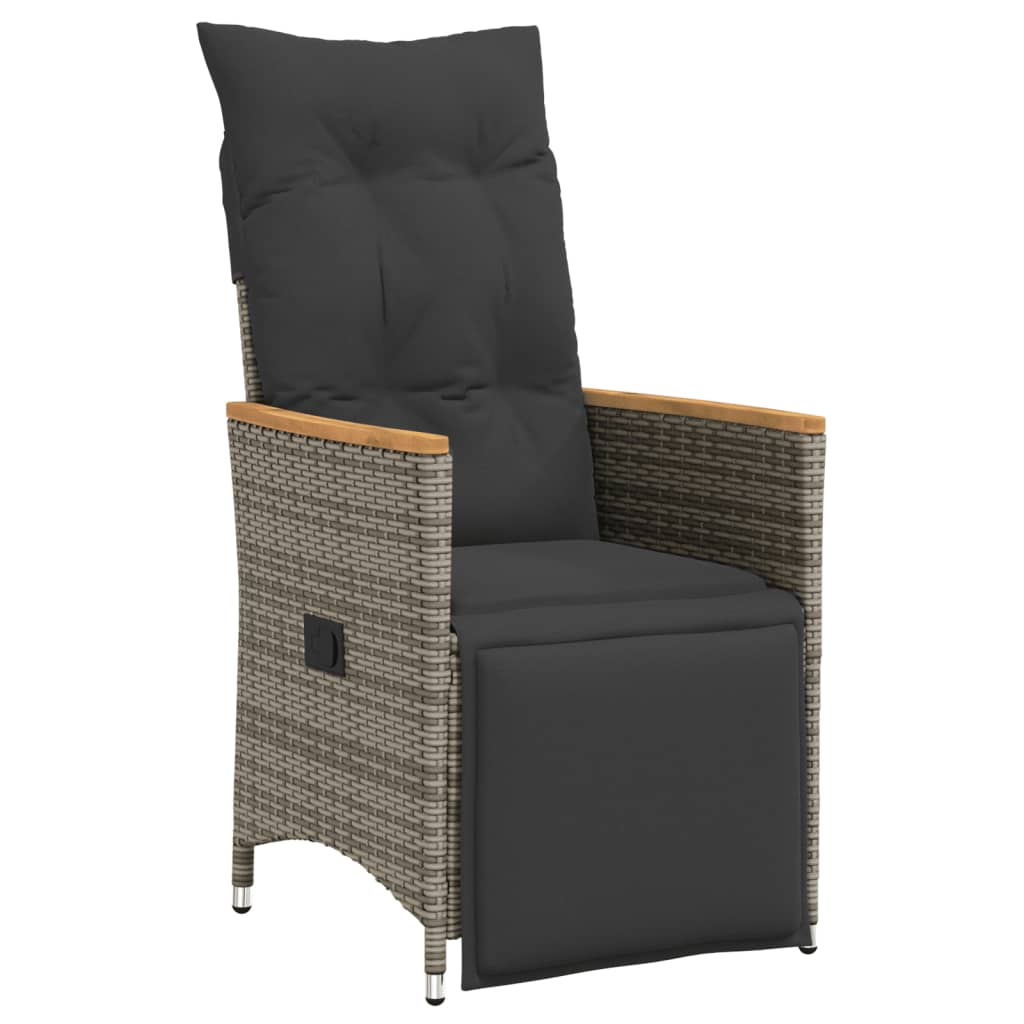 5-dijelni vrtni blagovaonski set sivi od poliratana Siva 90 x 90 x 75 cm