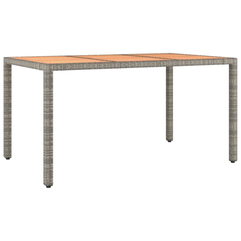 5-dijelni vrtni blagovaonski set sivi od poliratana Siva 150 x 90 x 75 cm