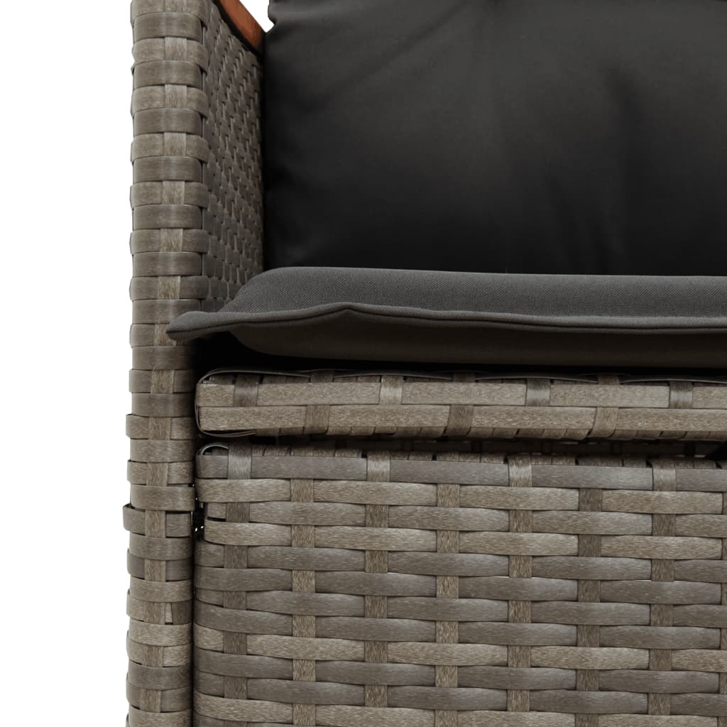9-dijelni vrtni blagovaonski set sivi od poliratana Siva 190 x 90 x 75 cm
