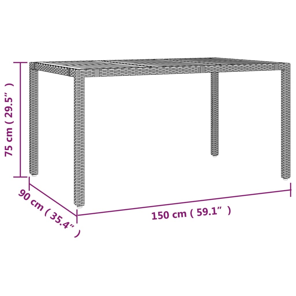 5-dijelni vrtni bistro set od poliratana s jastucima sivi 150 x 90 x 75 cm