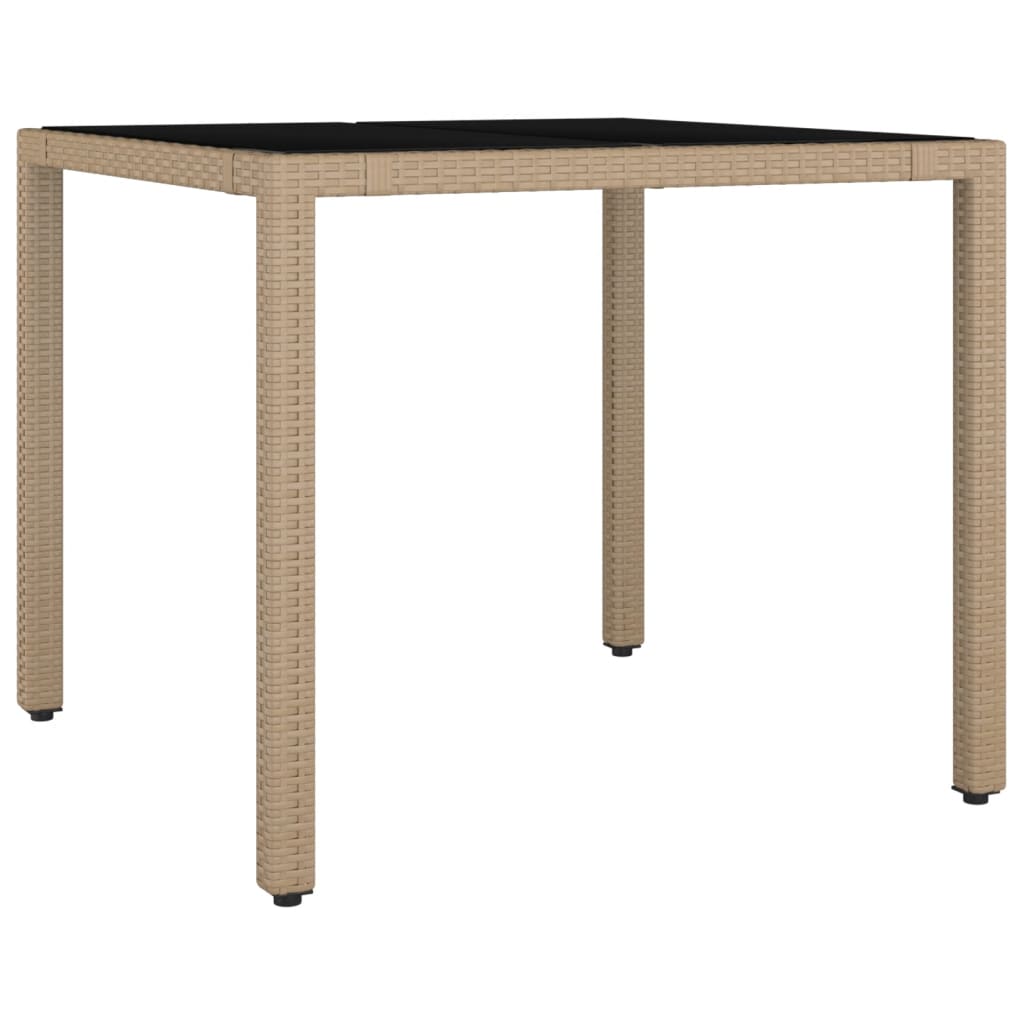 3-dijelni vrtni bistro set od poliratana s jastucima bež 90 x 90 x 75 cm