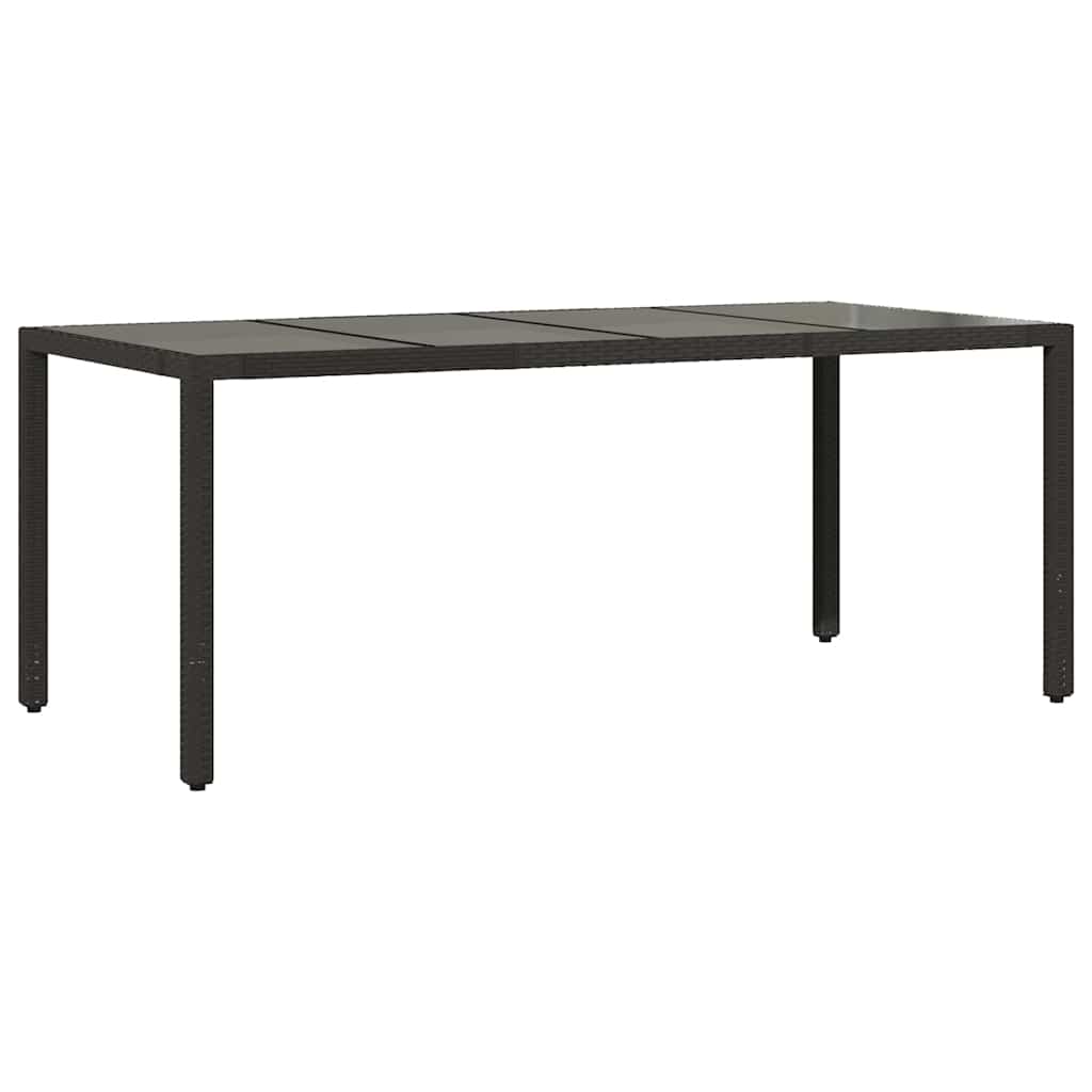 9-dijelni vrtni bistro set od poliratana s jastucima crni Crna 190 x 90 x 75 cm