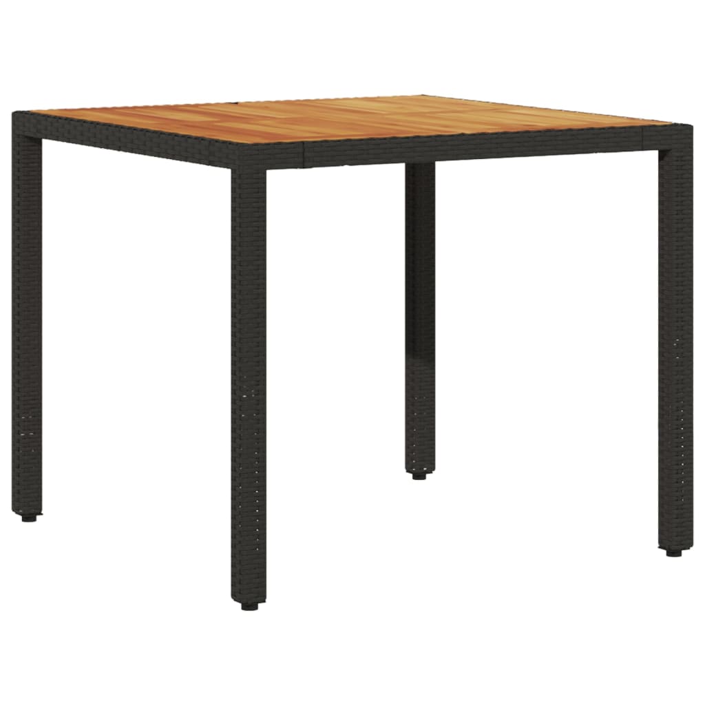 5-dijelna vrtna blagovaonski set s jastucima poliratan i bagrem Crna 90 x 90 x 75 cm