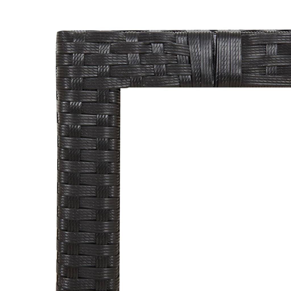 5-dijelni vrtni blagovaonski set s jastucima od poliratana crni Crna Dužina stola 90 cm