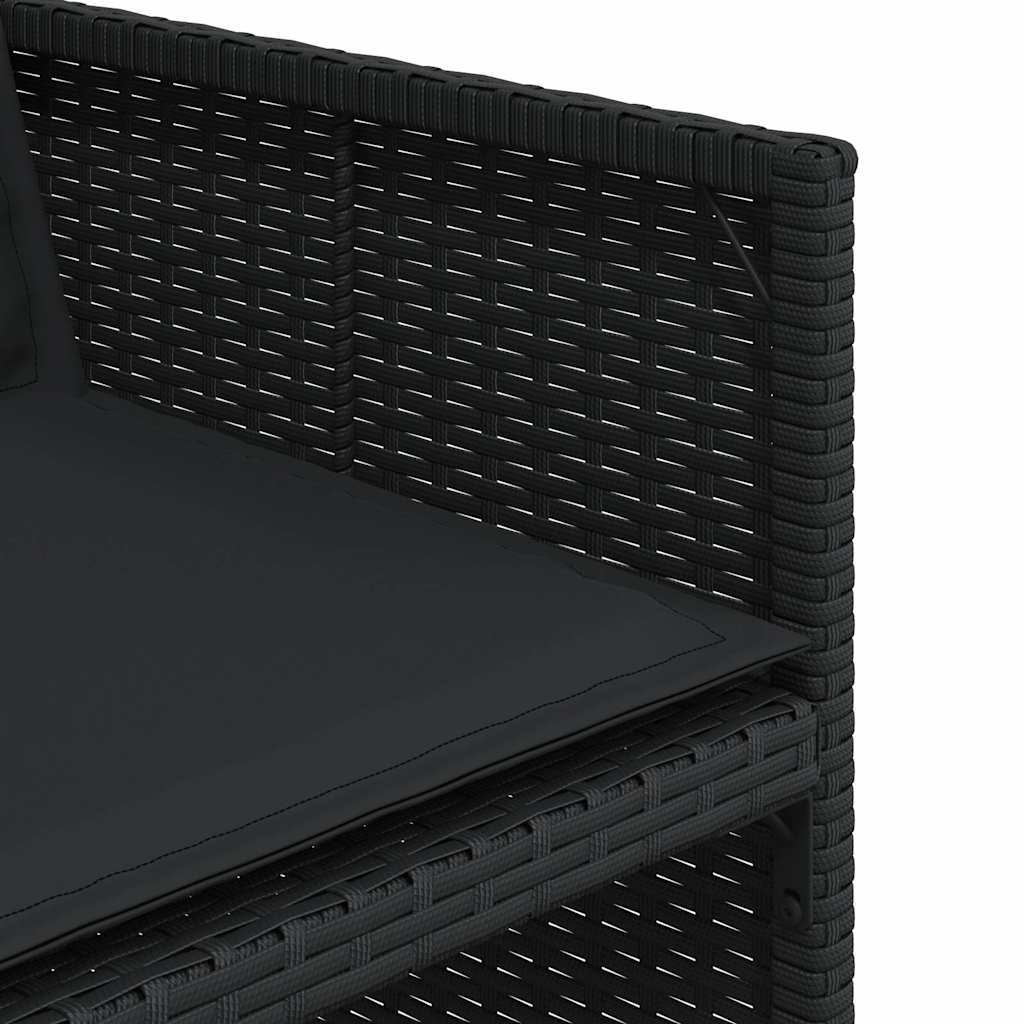 17-dijelni vrtni blagovaonski set s jastucima poliratan crni