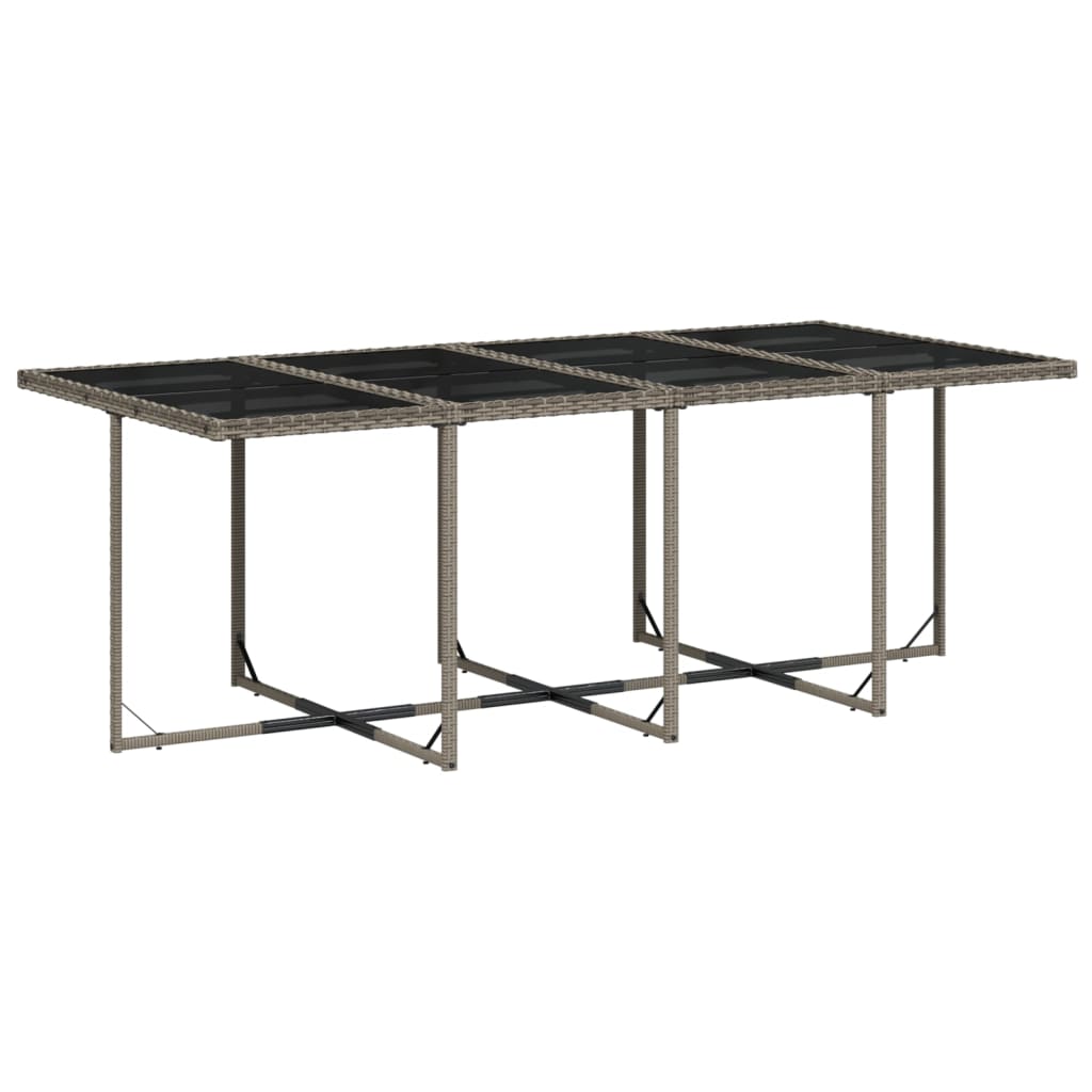 Vrtni blagovaonski set od 9 dijelova s jastucima, sivi poliratan