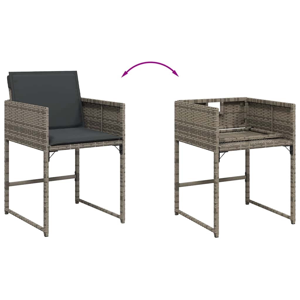 17-dijelni vrtni blagovaonski set s jastucima poliratan sivi