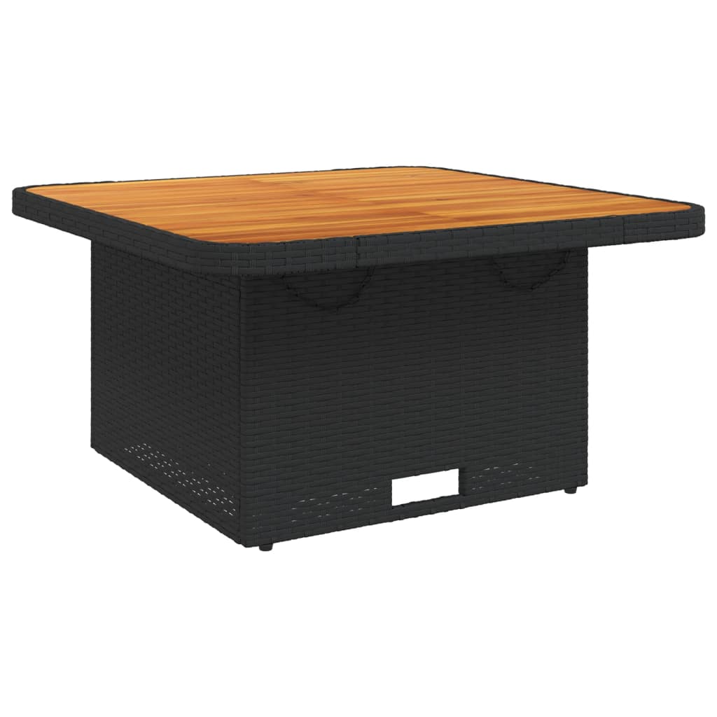 3-dijelni vrtni blagovaonski set s jastucima od poliratana crni Crna Dužina stola 80 cm