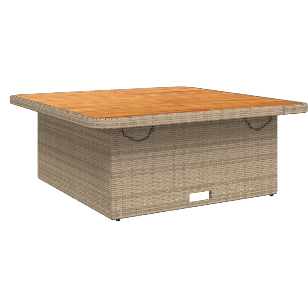 5-dijelni vrtni blagovaonski set od poliratana s jastucima bež 110 cm table length