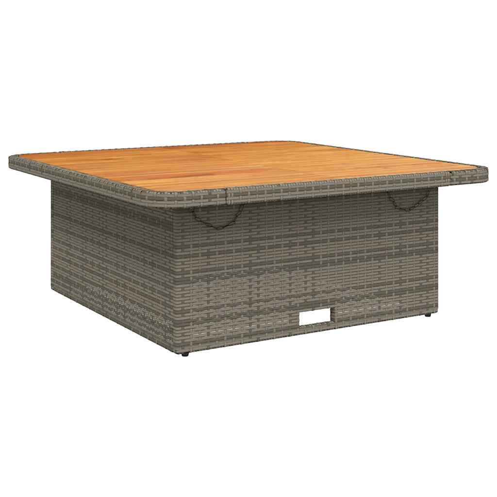 2-dijelni vrtni blagovaonski set s jastucima sivi od poliratana Siva 110 cm table length