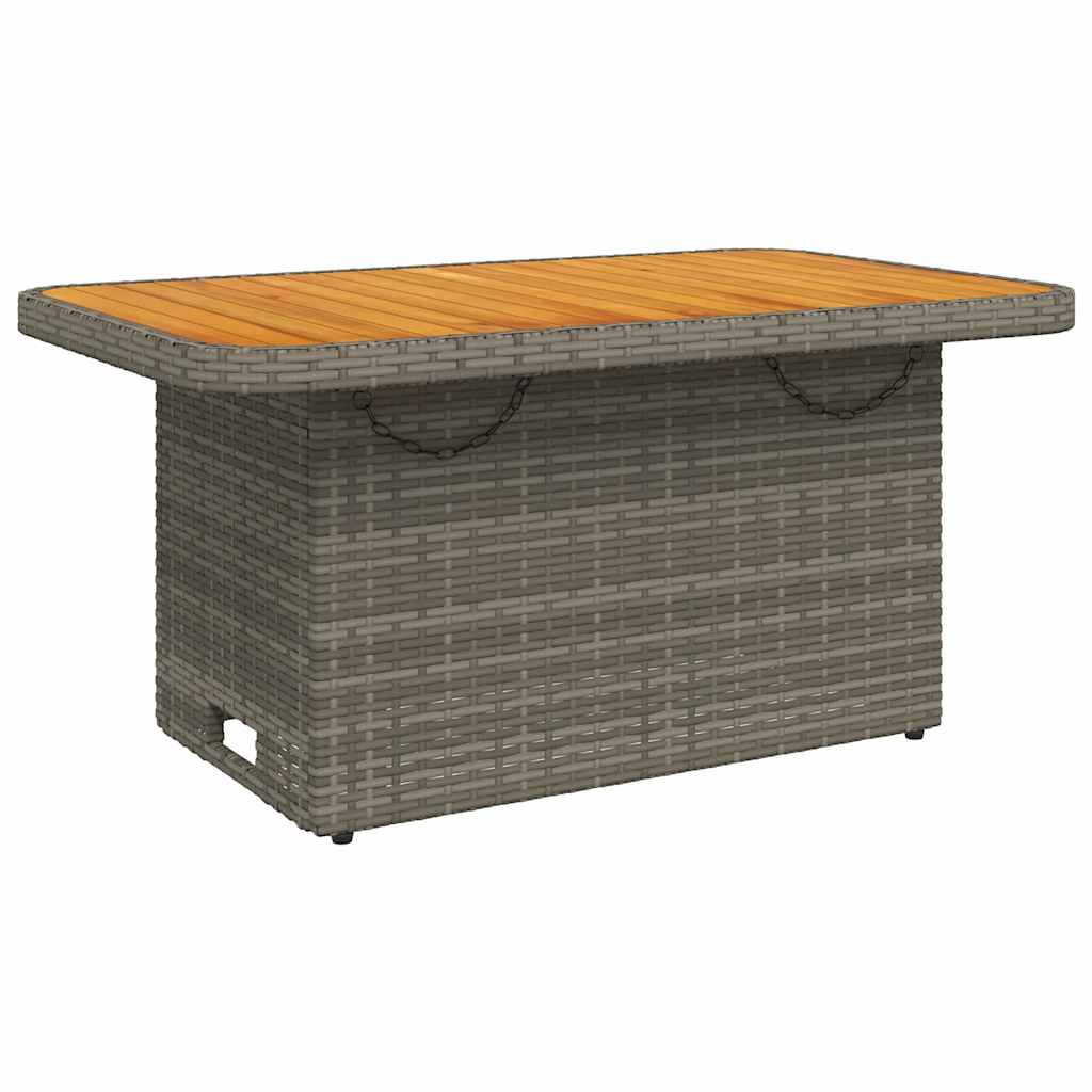 2-dijelni vrtni blagovaonski set s jastucima sivi od poliratana Siva 90 cm table length