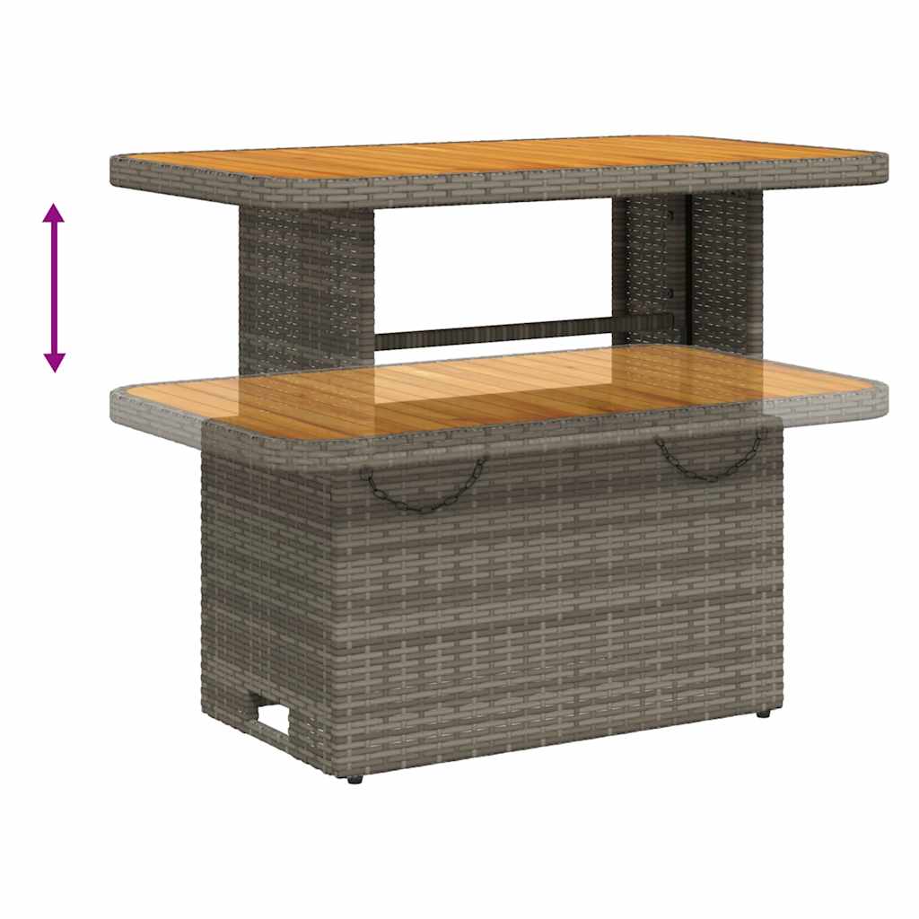 2-dijelni vrtni blagovaonski set s jastucima sivi od poliratana Siva 90 cm table length