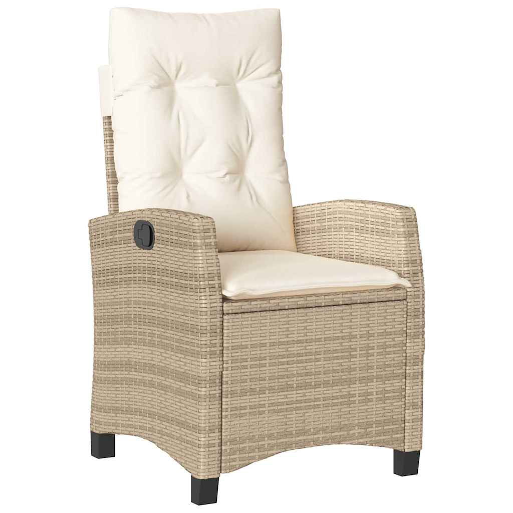 4-dijelni vrtni blagovaonski set od poliratana s jastucima bež 90 cm table length