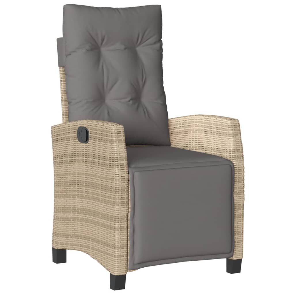 4-dijelni vrtni blagovaonski set od poliratana s jastucima bež 110 cm table length