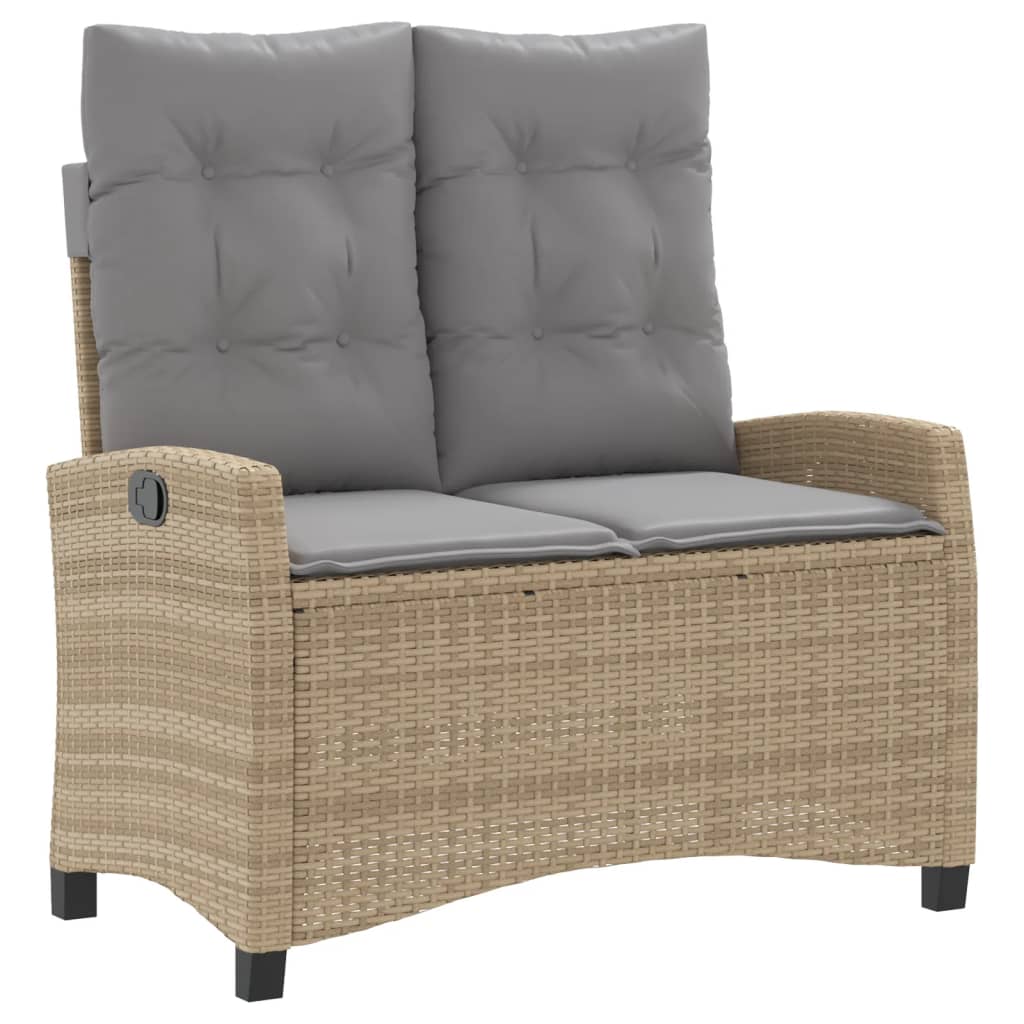 4-dijelni vrtni blagovaonski set od poliratana s jastucima bež 110 cm table length