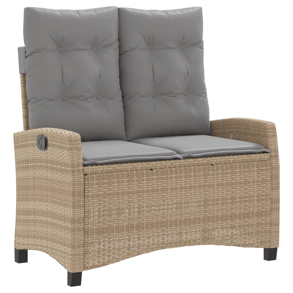 4-dijelni vrtni blagovaonski set od poliratana s jastucima bež 90 cm table length
