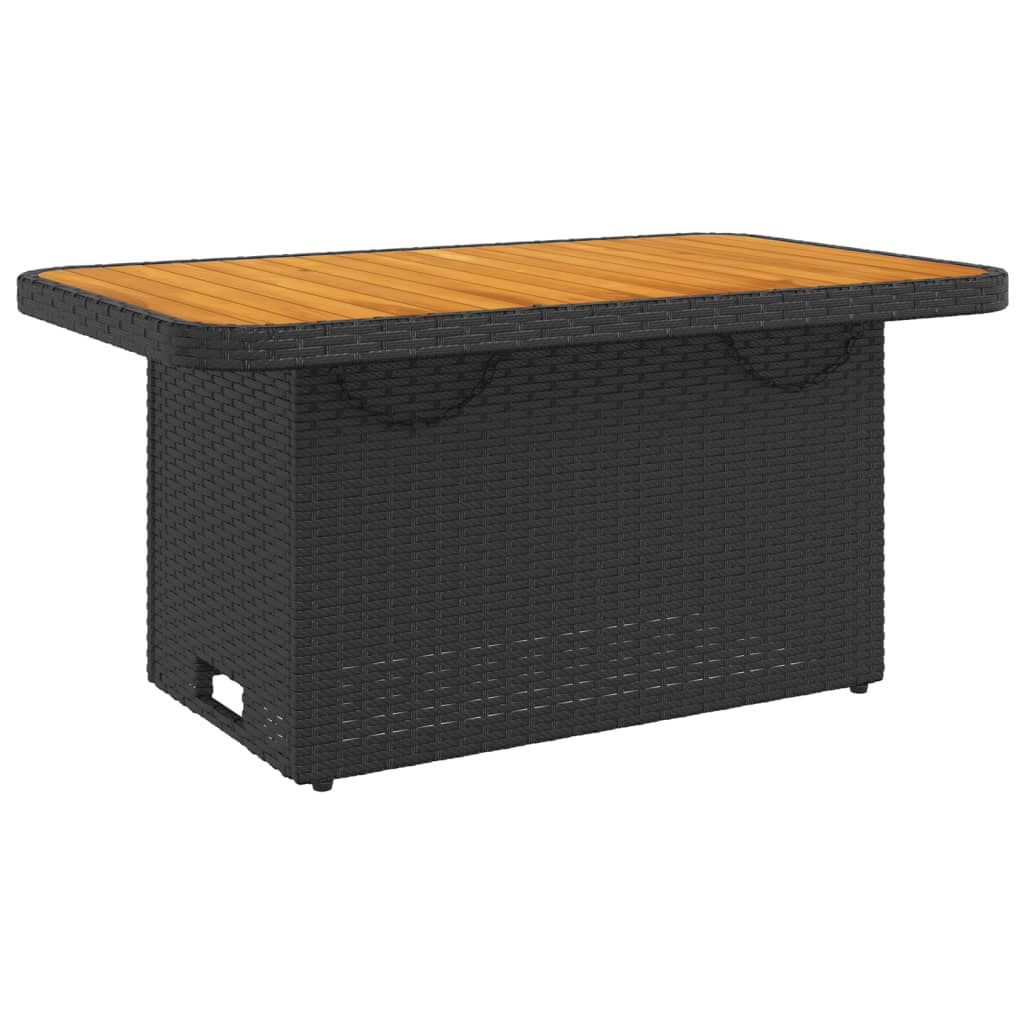 4-dijelni vrtni blagovaonski set od poliratana s jastucima crni Crna 90 cm table length