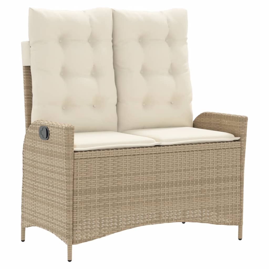 4-dijelni vrtni blagovaonski set od poliratana s jastucima bež 90 cm table length