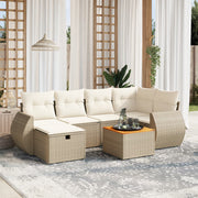7-dijelni set vrtnih sofa od poliratana s jastucima bež 70 x 62.5 x 69 cm