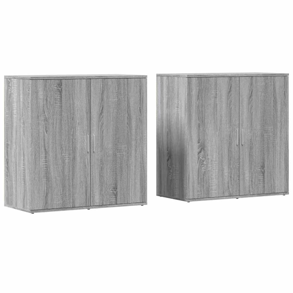 Komoda 2 kom boja hrasta sonome 79x38x80 cm konstruiranog drva Siva