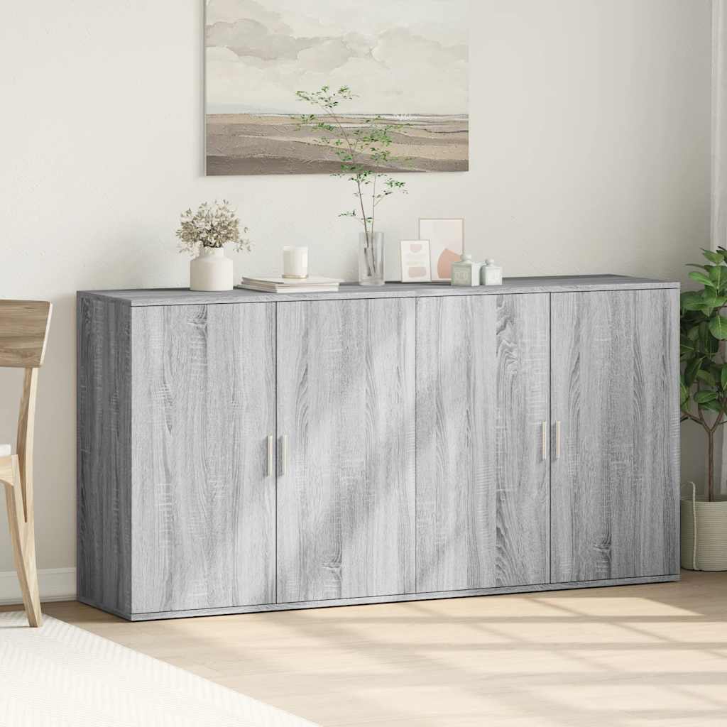 Komoda 2 kom boja hrasta sonome 79x38x80 cm konstruiranog drva Siva