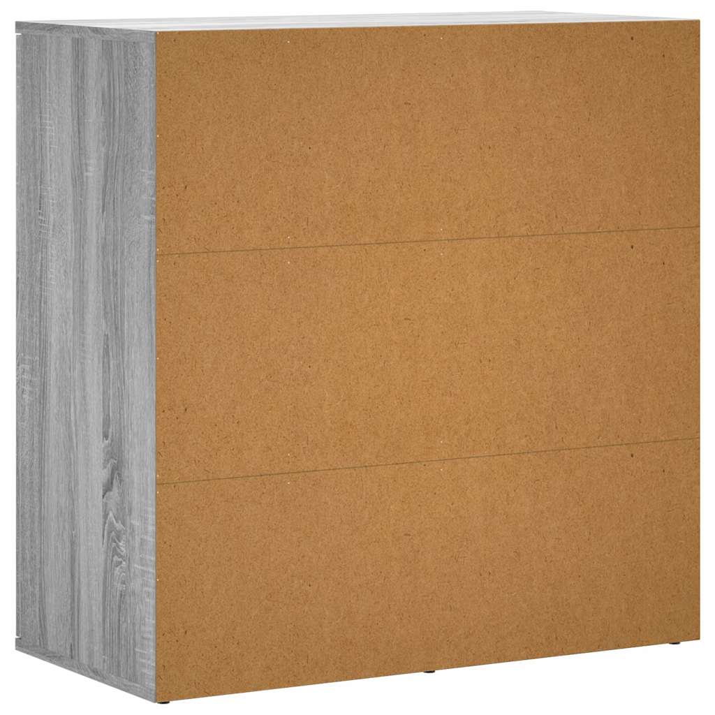 Komoda 2 kom boja hrasta sonome 79x38x80 cm konstruiranog drva Siva