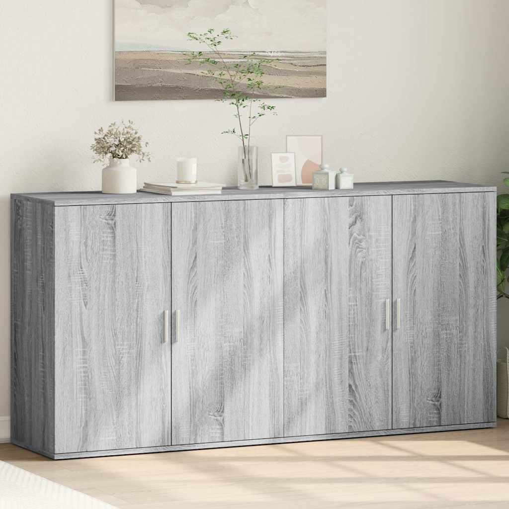 Komoda 2 kom boja hrasta sonome 79x38x80 cm konstruiranog drva Siva