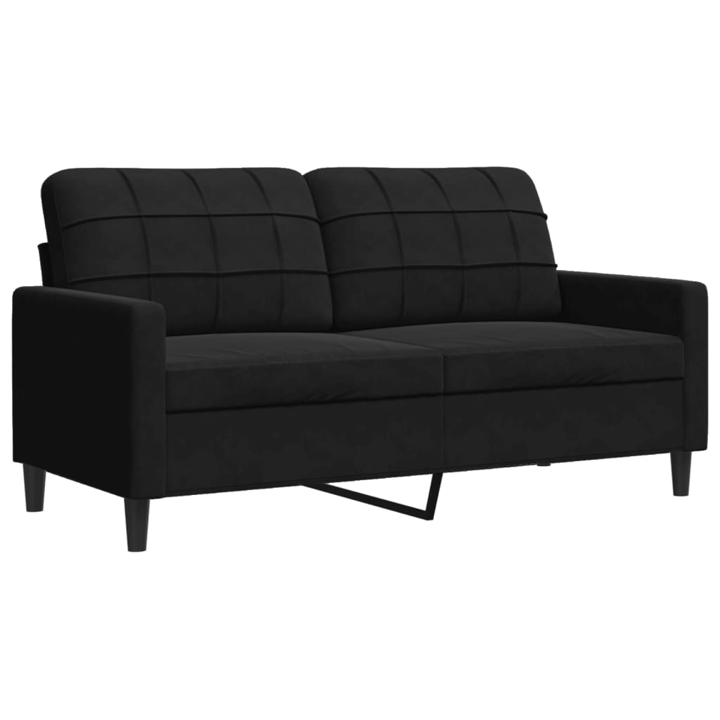 Dvosjed crni 140 cm baršunasti