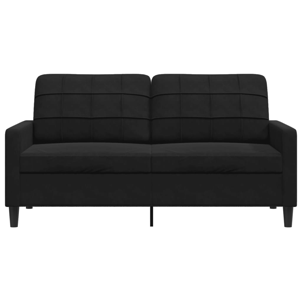 Dvosjed crni 140 cm baršunasti