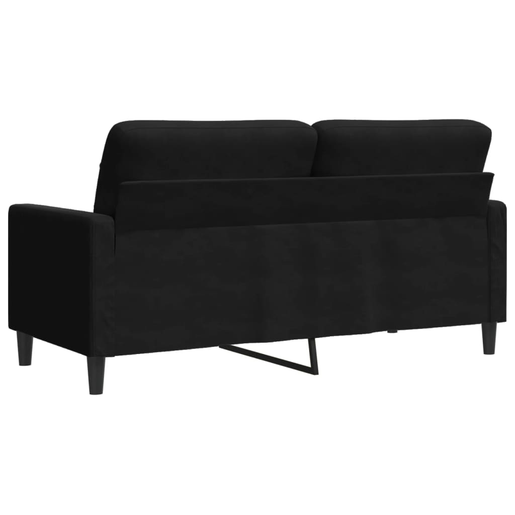 Dvosjed crni 140 cm baršunasti