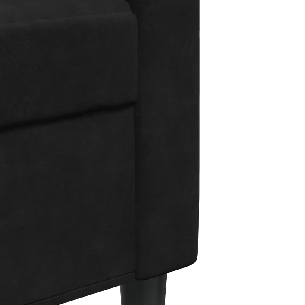 Dvosjed crni 140 cm baršunasti