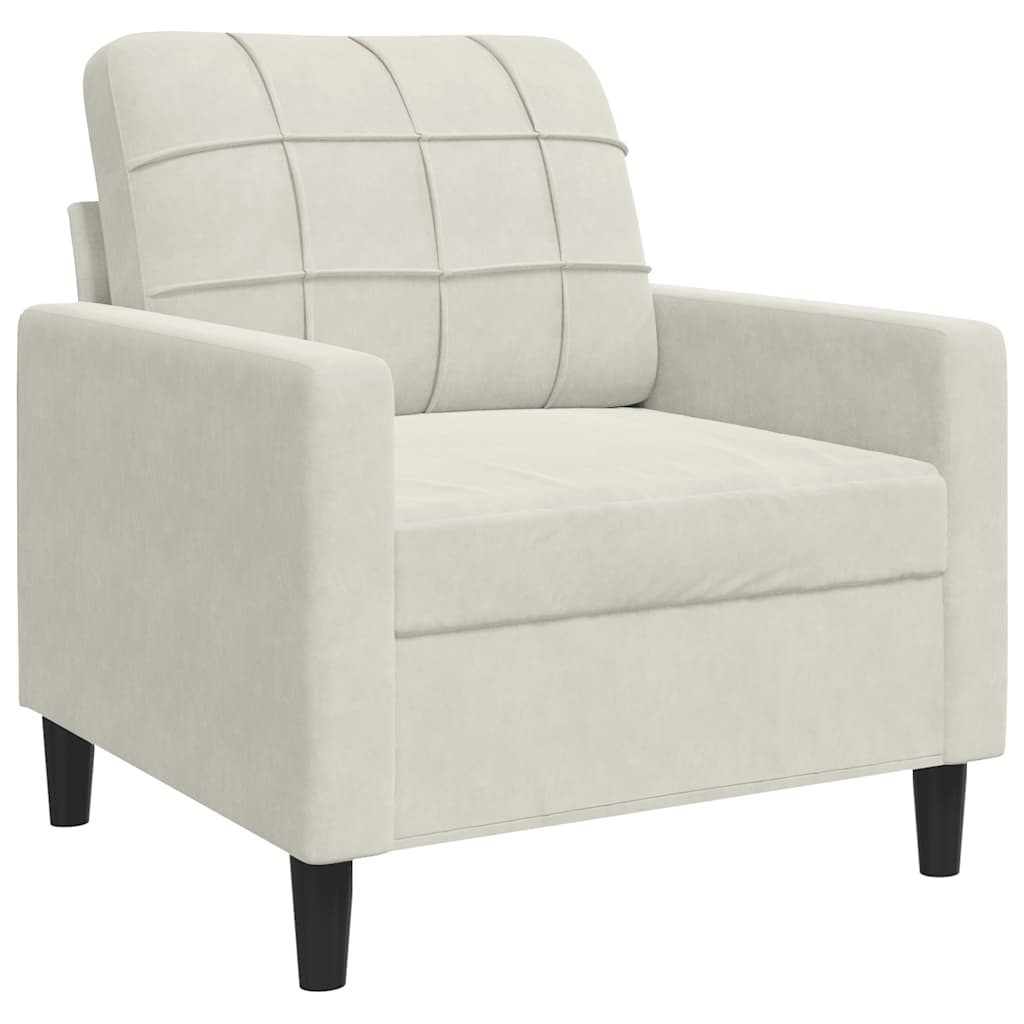 4-dijelni set sofa s jastucima krem baršunasti