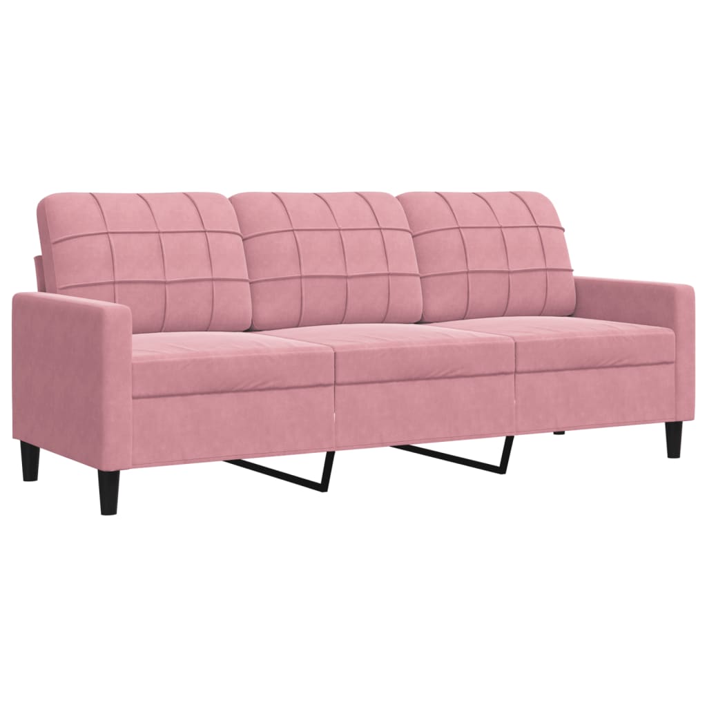 4-dijelni set sofa s jastucima ružičasti baršunasti