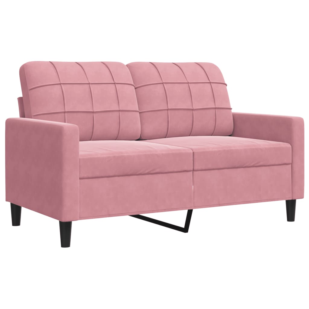 4-dijelni set sofa s jastucima ružičasti baršunasti