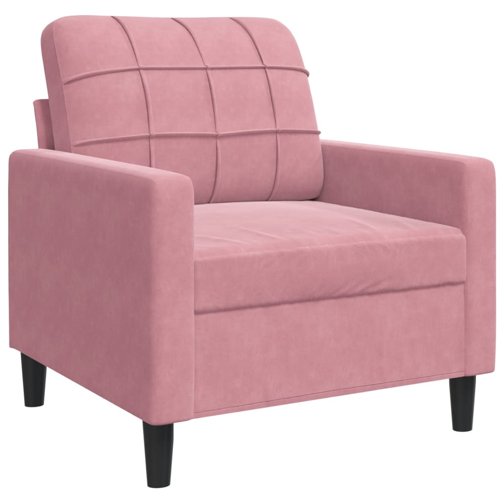 4-dijelni set sofa s jastucima ružičasti baršunasti