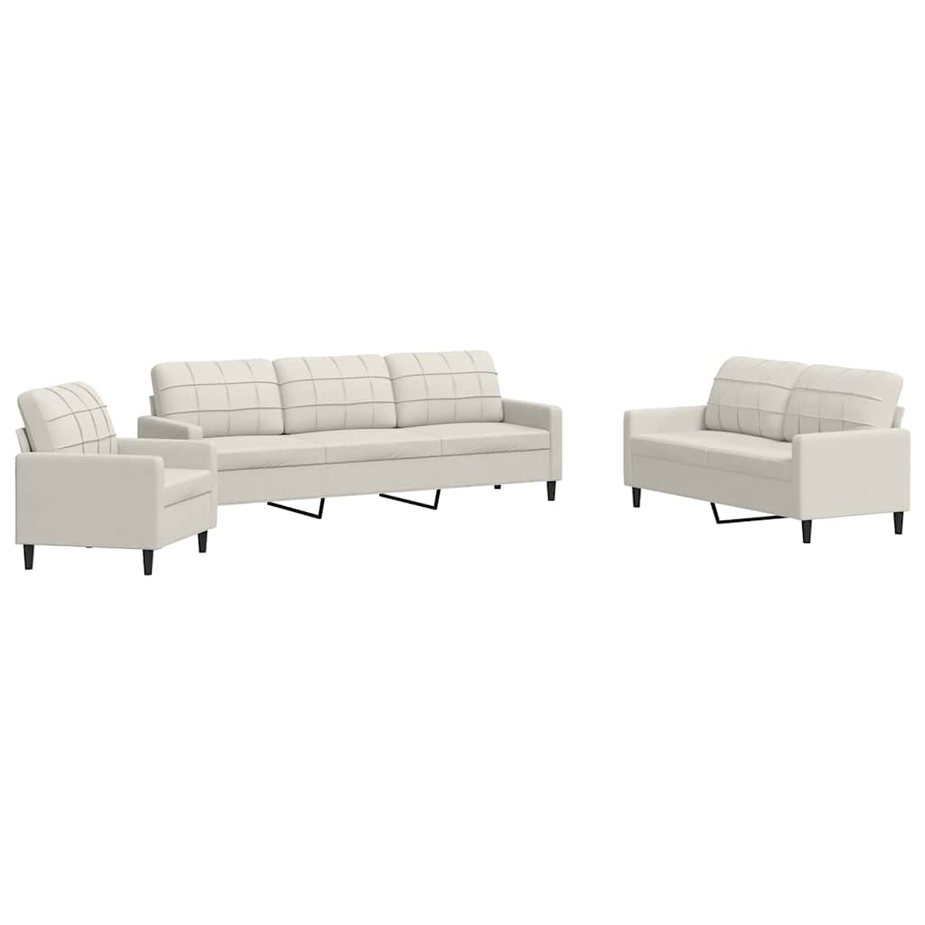 4-dijelni set sofa s jastucima krem baršunasti