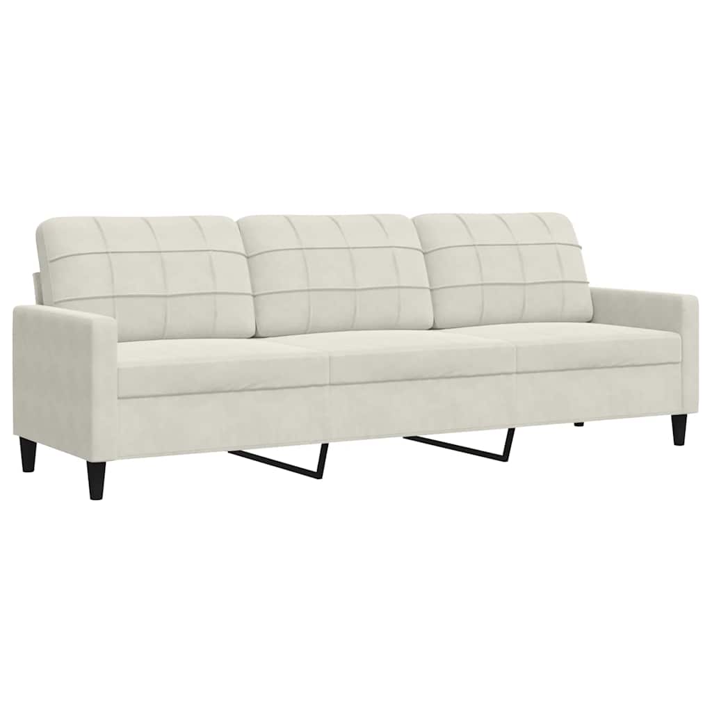 4-dijelni set sofa s jastucima krem baršunasti