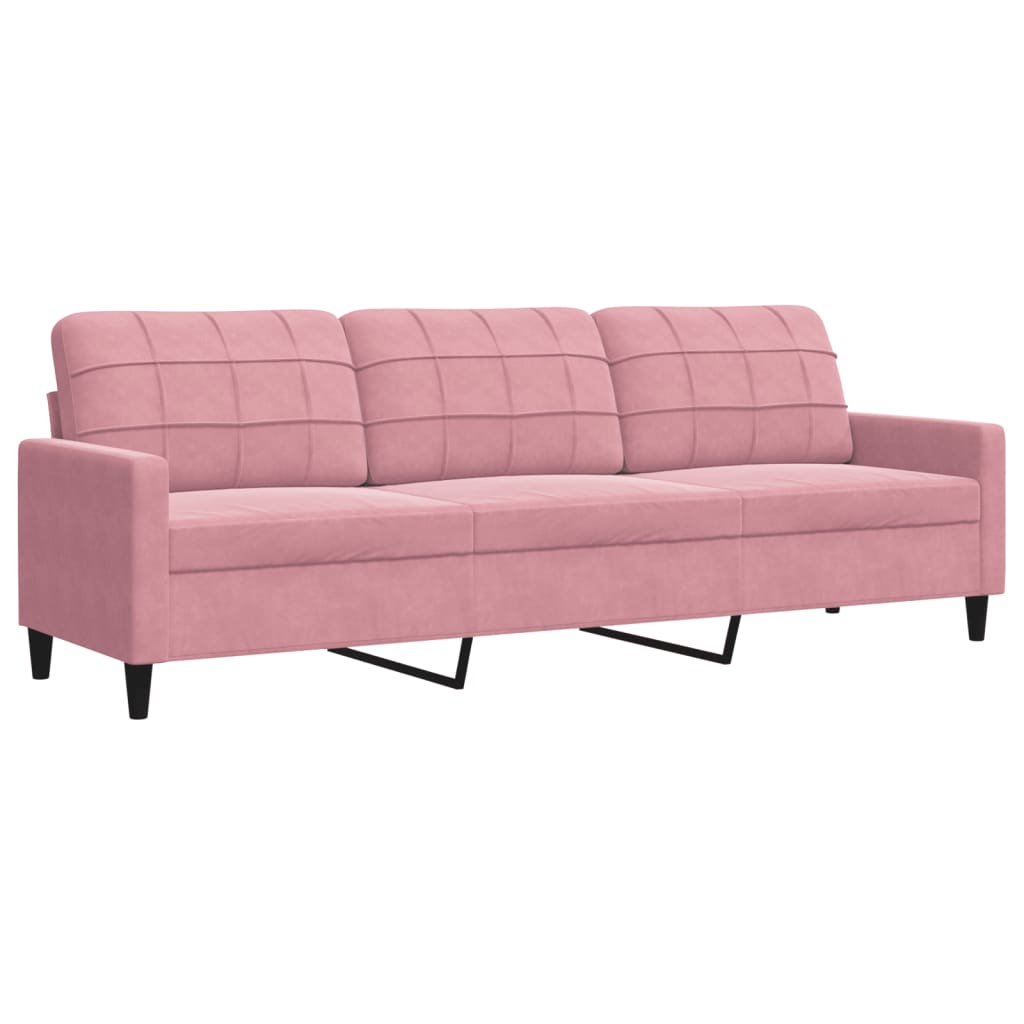 4-dijelni set sofa s jastucima ružičasti baršunasti