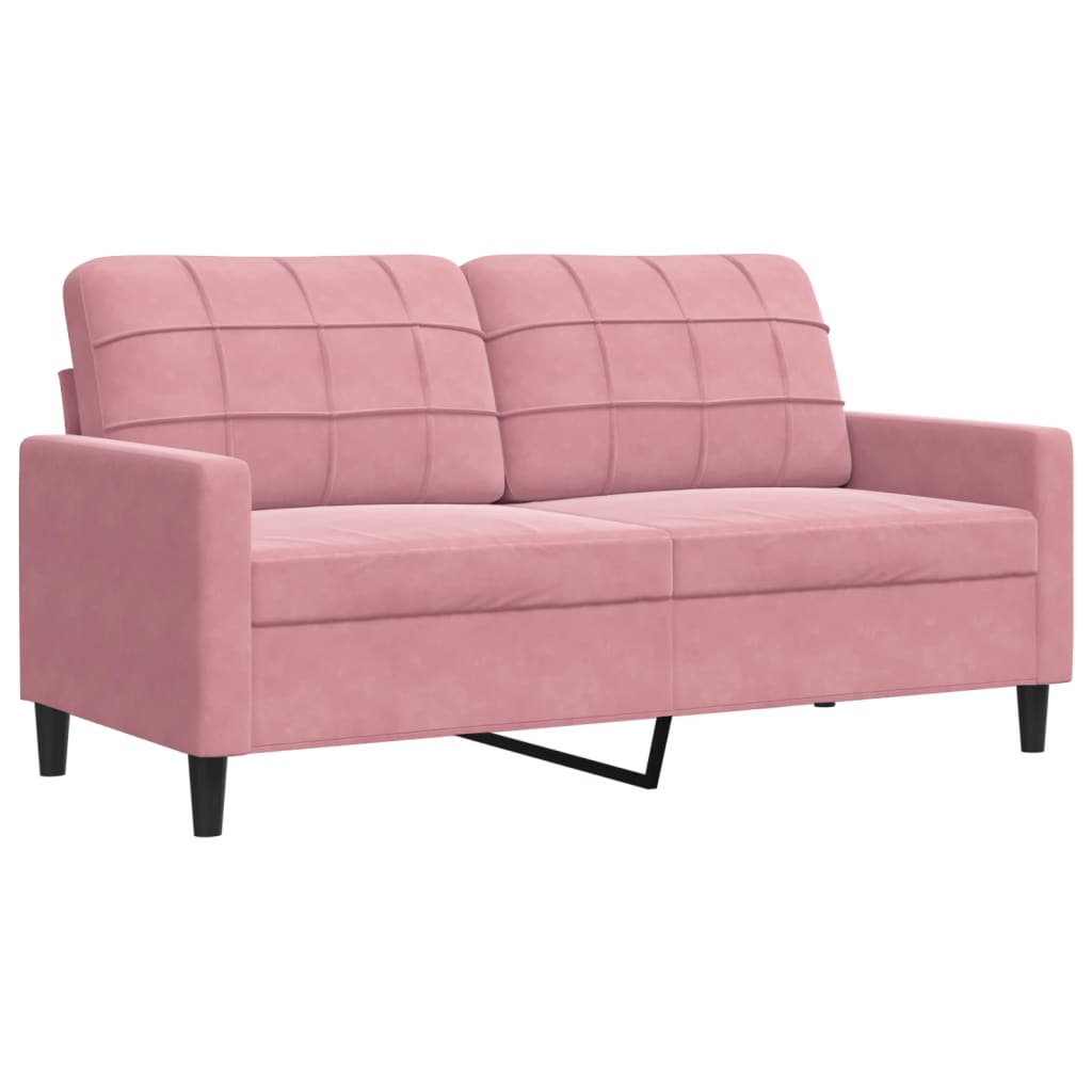 4-dijelni set sofa s jastucima ružičasti baršunasti