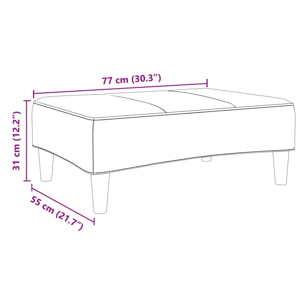 Tabure tamnosivi 77x55x31 cm od tkanine Siva