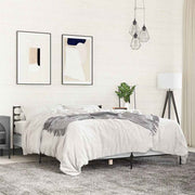 Okvir za krevet boja hrasta 150x200cm konstruirano drvo i metal Siva 150 x 200 cm