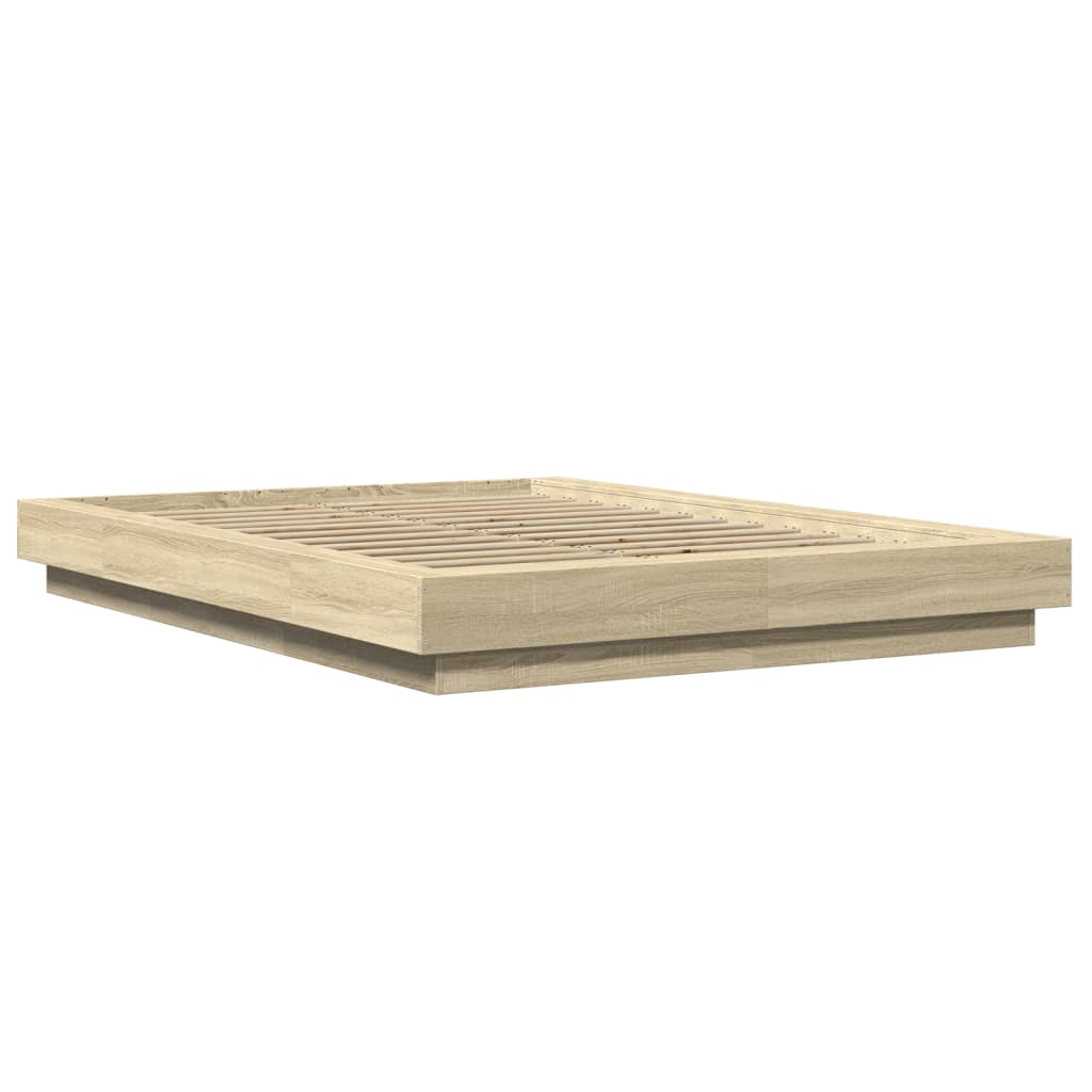 Okvir za krevet boja hrasta 120x190 cm od konstruiranog drva Smeđa 120 x 190 cm