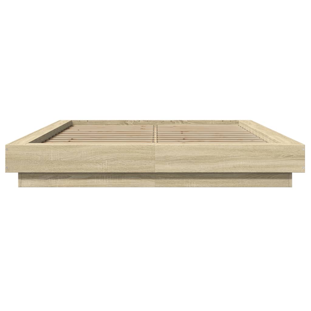 Okvir za krevet boja hrasta 120x190 cm od konstruiranog drva Smeđa 120 x 190 cm
