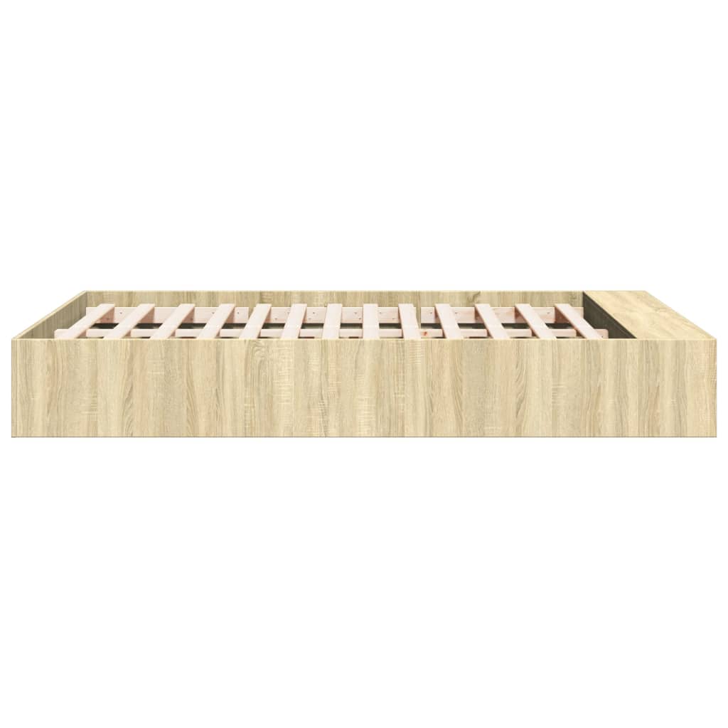 Okvir za krevet boja hrasta 120x190 cm od konstruiranog drva Smeđa 120 x 190 cm