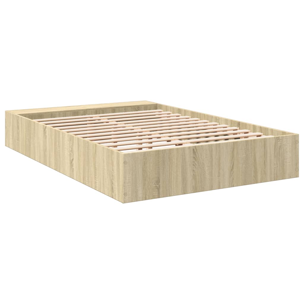 Okvir za krevet boja hrasta 120x190 cm od konstruiranog drva Smeđa 120 x 190 cm