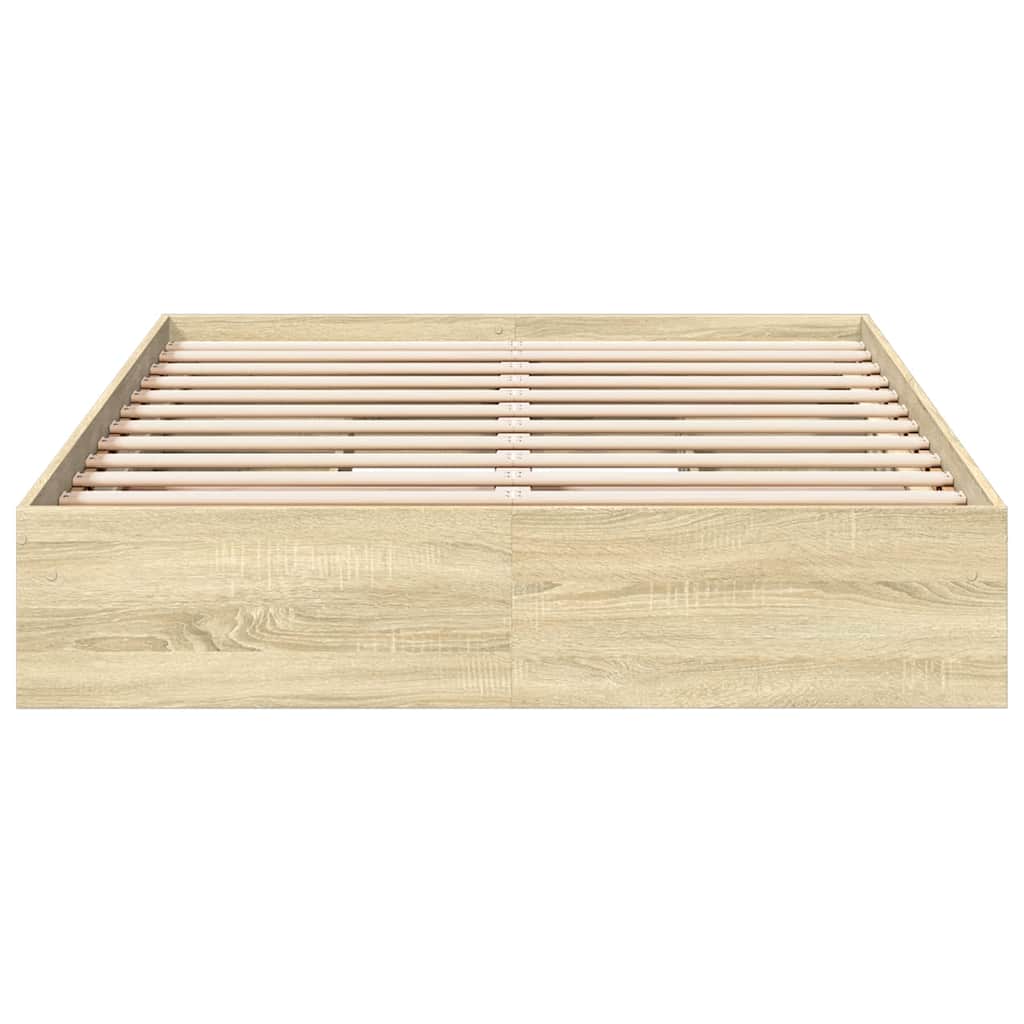 Okvir za krevet s ladicama boja hrasta 140x200 cm drveni Smeđa 140 x 200 cm