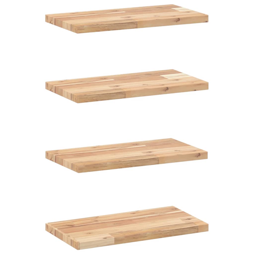Plutajuće police 4 kom 60x20x2 cm Neobrađeno puno drvo akacije