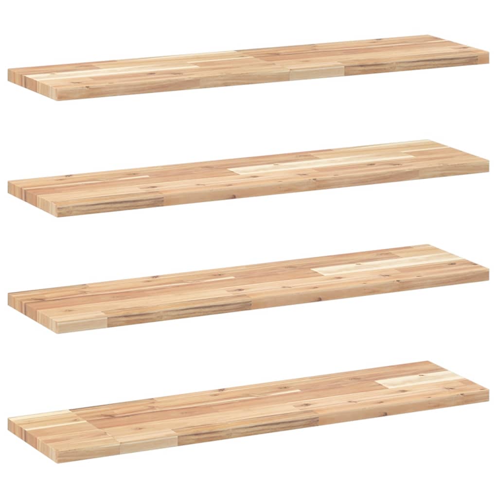 Plutajuće police 4 kom 80x20x2 cm Neobrađeno puno drvo akacije